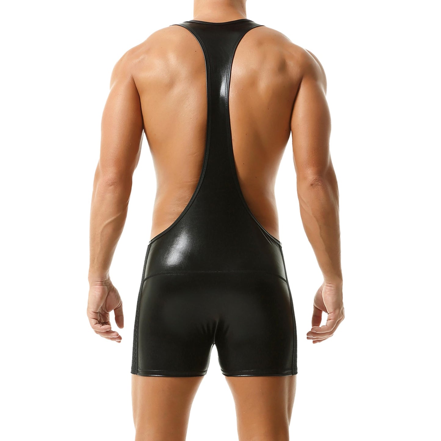 QiaTi Mens Athletic Supporters Sports Underwear Bodysuit Jumpsuit Wrestling Singlet