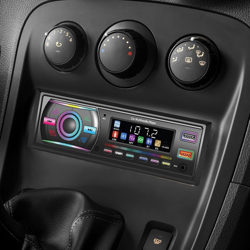 Generic 3050 12V MP3 7-Color Car Stereo Audio Player with Bluetooth Handsfree Calls, Music Play, FM Radio, Dual USB/AUX