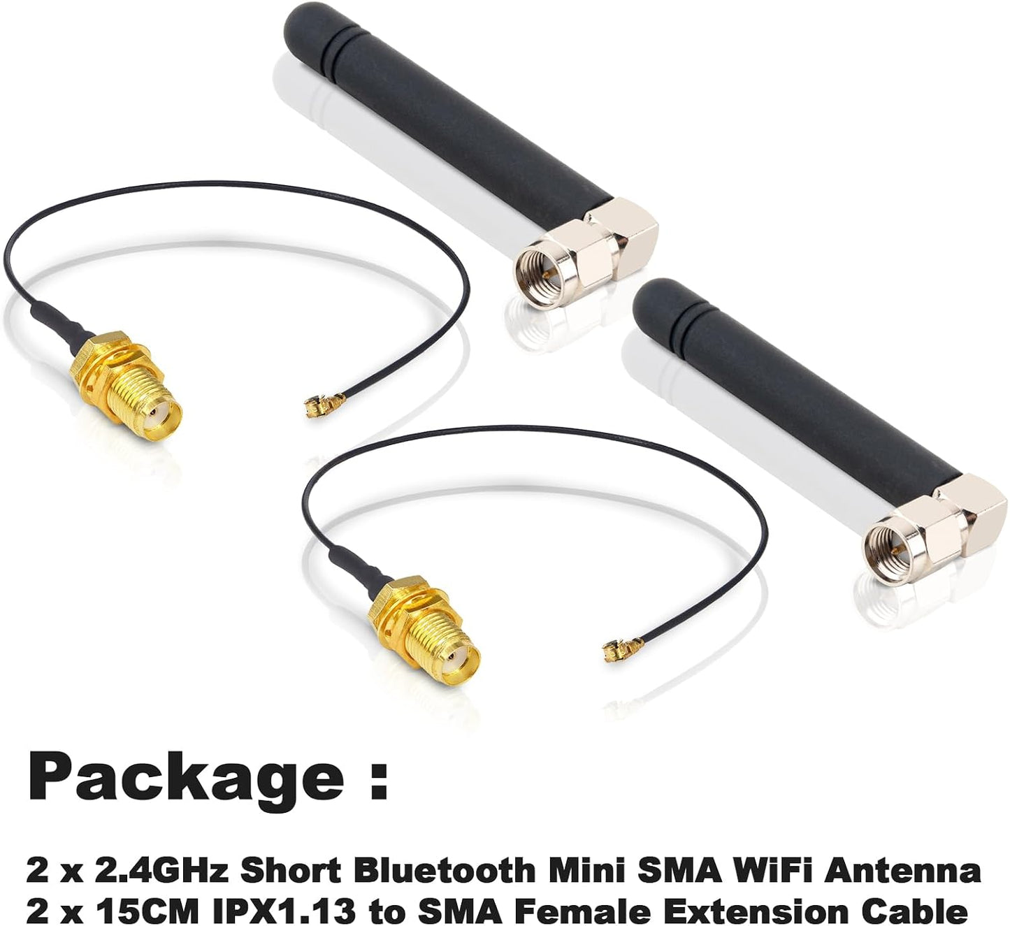 Kaunosta 3dbi 2.4GHz 2.4G 5CM RF1.13 15cm 2PCS WiFi Antenna SMA Male (Inner Pin) Network Bluetooth FPV Small Omni