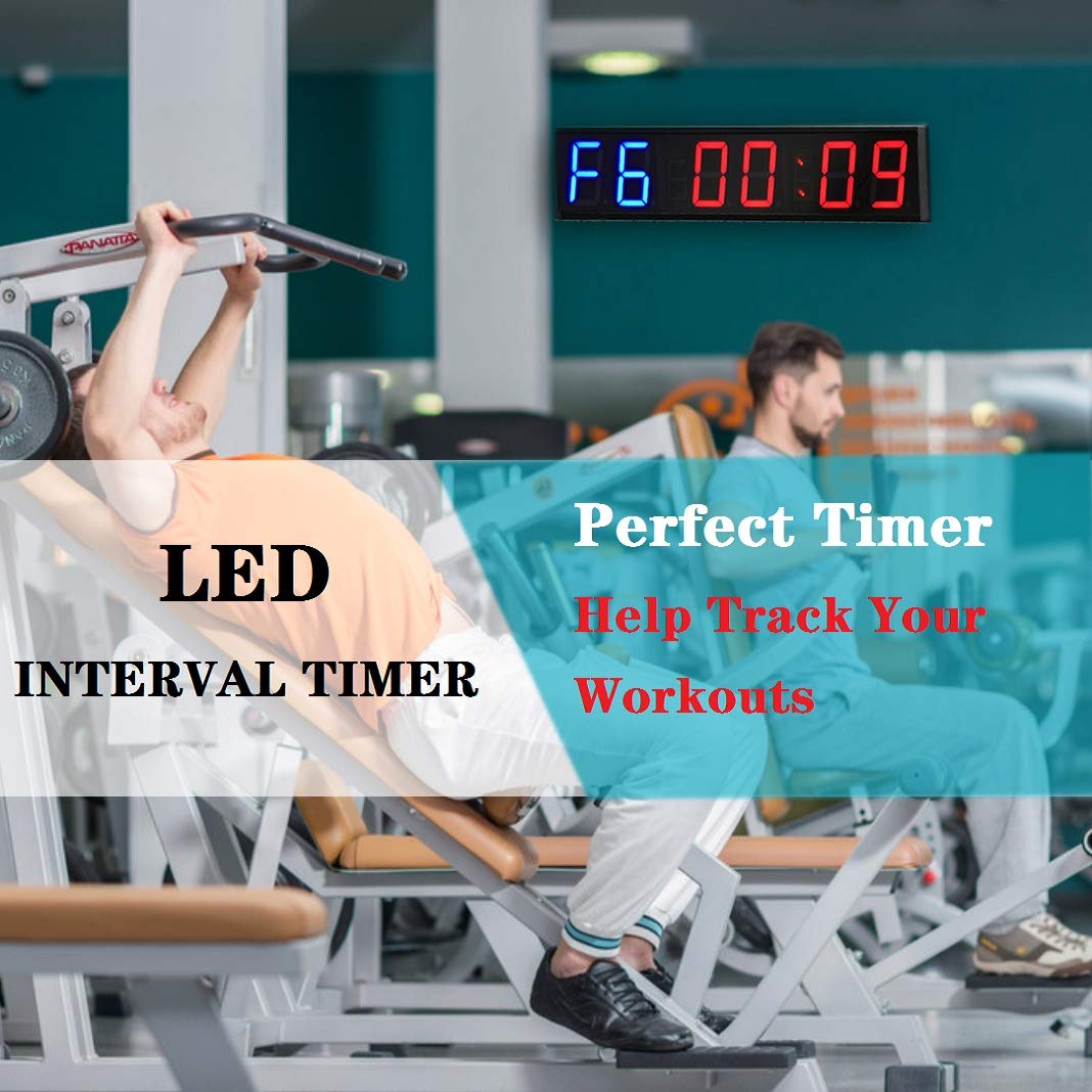 Ledbrigym Gym Timer 3 Inch Big Clock Fitness Home Tabata Boxing Count Down and Up with Remote