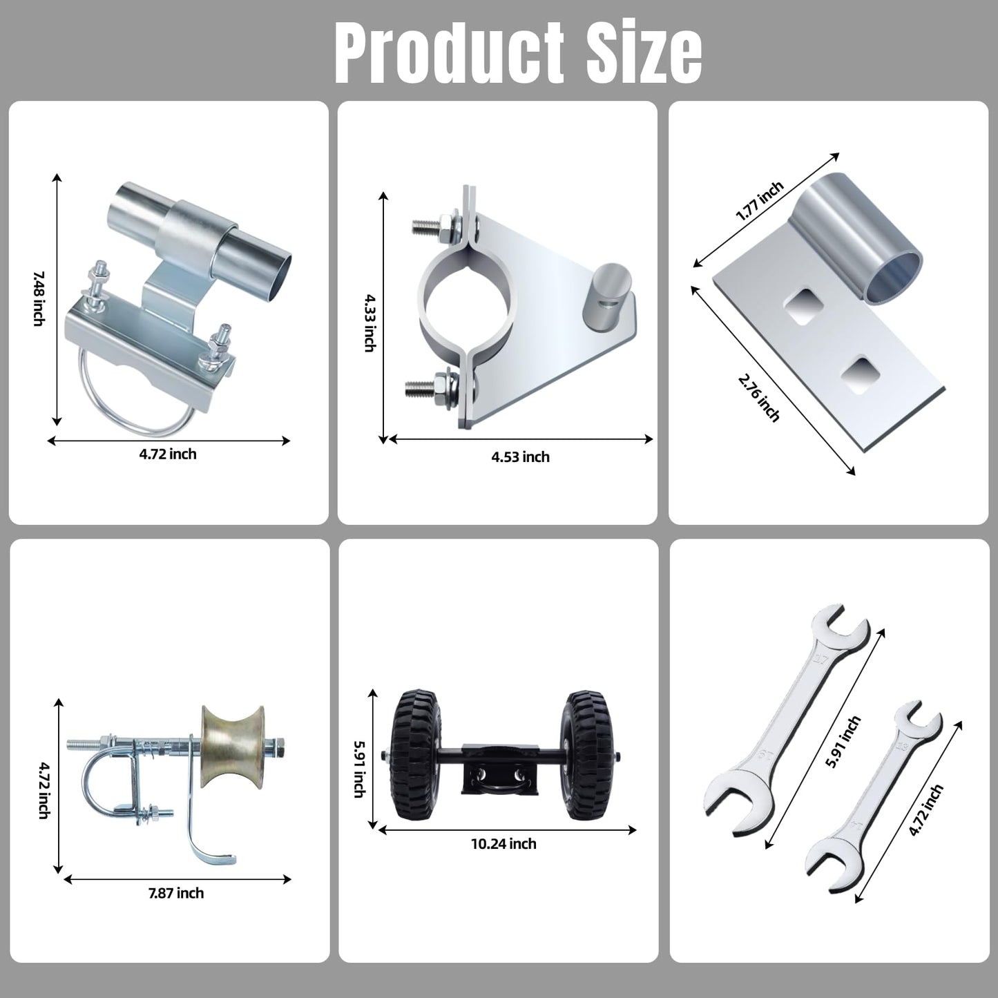 Jeogejin Rolling Gate Hardware Kit for Chain Link Gate Sliding Gate Hardware, Suitable for Sliding Gate Construction in Various Scenarios（Farm, Ranch, Yard）