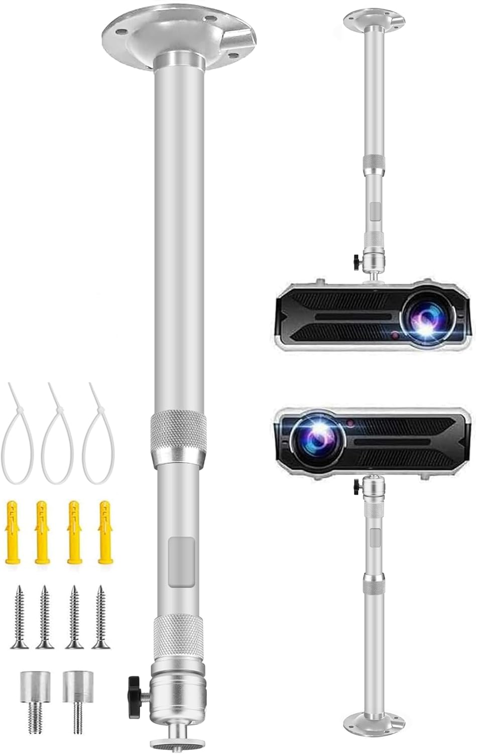 2-Be-Best 16-25.6in 41-65cm Projector Ceiling Mount Adjustable Projector Mount Length / Swivel Projectors Holder