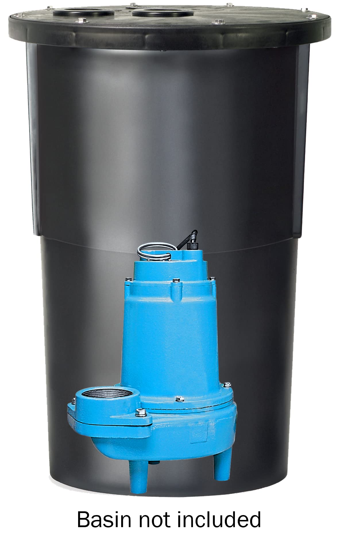 Little Giant 14S-CIM, 115 Volt, 1/2 HP, 6000 GPH Manual Submersible Sewage Ejector Pump, 20-Foot Power Cord, 3-Inch Discharge, Blue, 514420