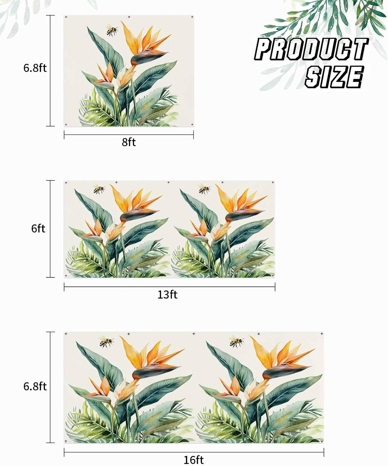 Womeyetok 6 13ft Summer Bird of Paradise Garage Door Banner Decorations x Tropical Plant Large Garage Door Covers