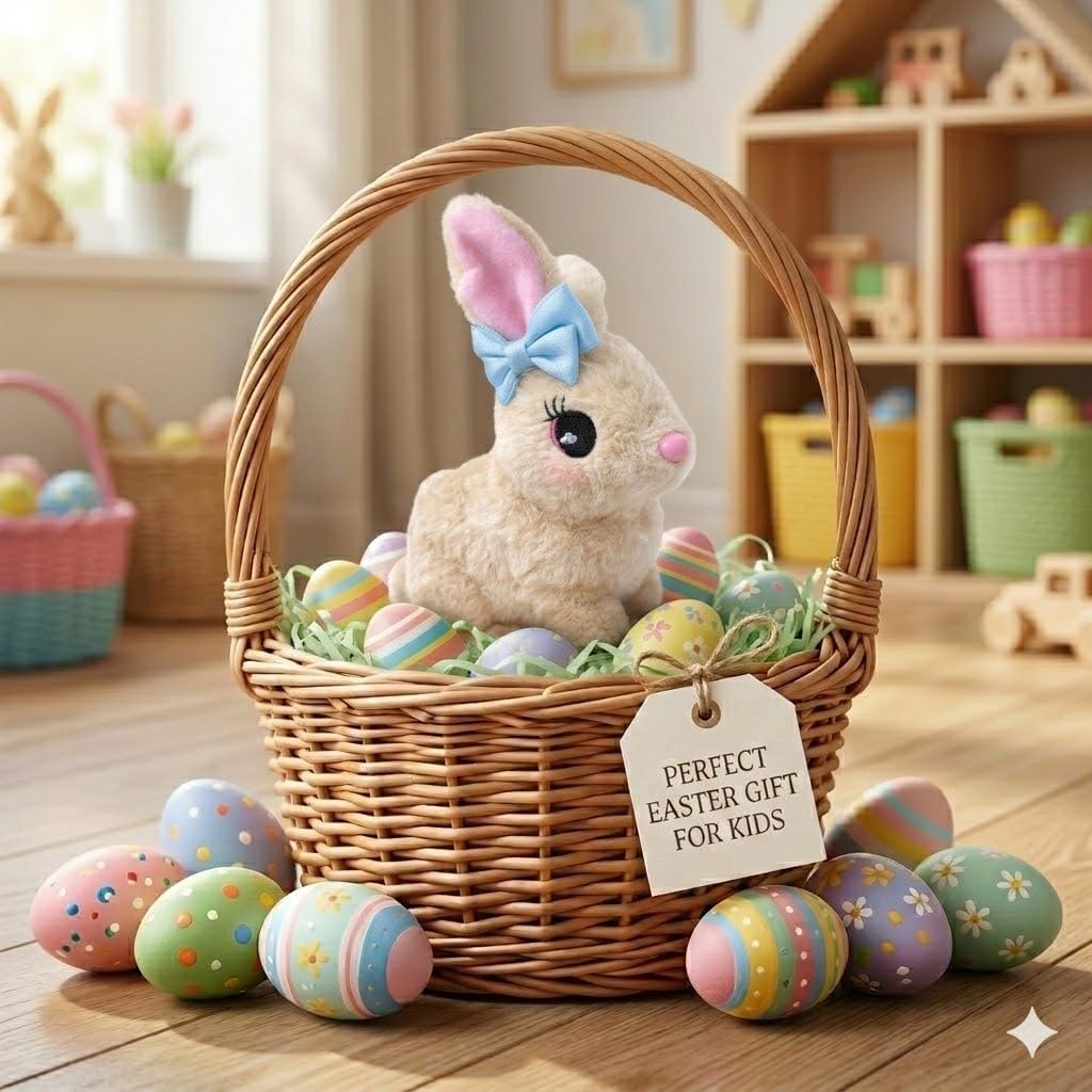 Skiennix Interactive Easter Bunny Toy - Animated Plush Rabbit with Sounds & Movements | Brown