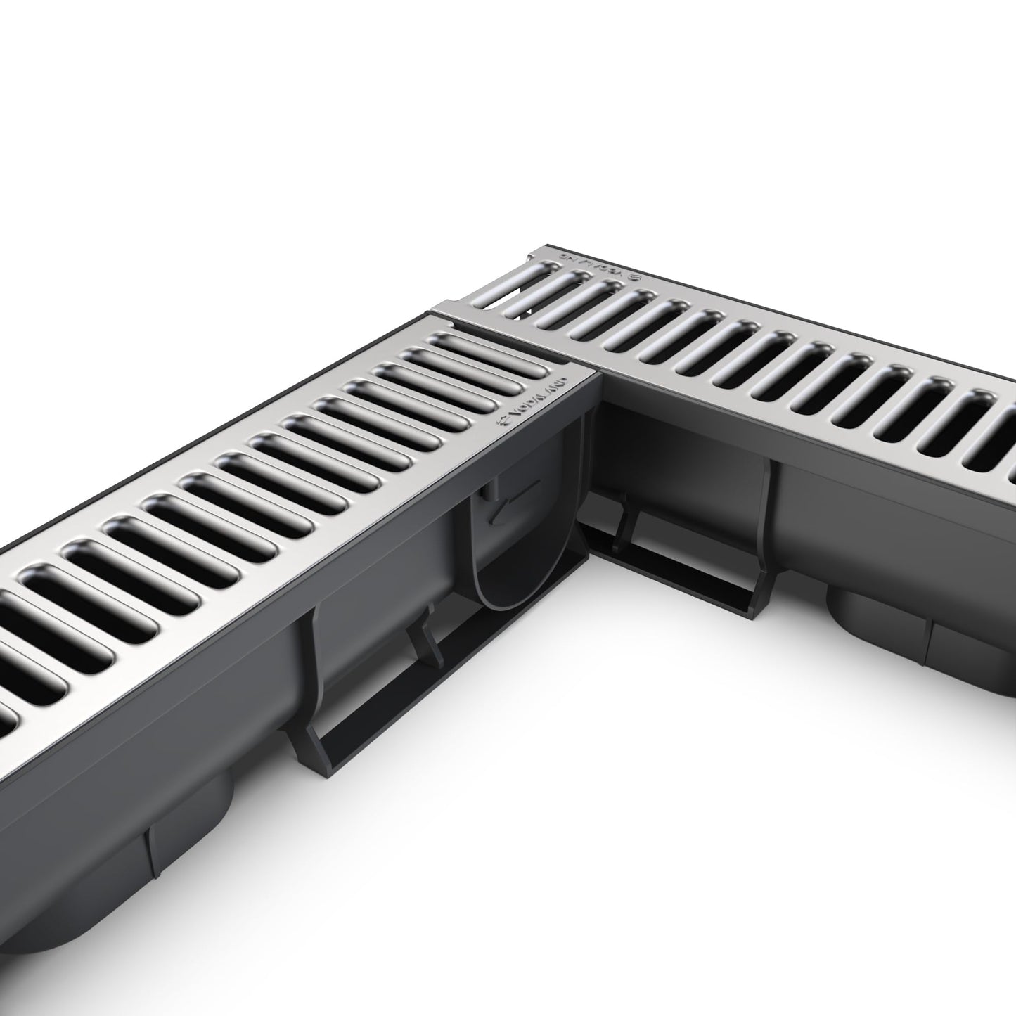 Vodaland - 3 Inch Trench Drain Stainless Pro Channel - 5 Pack