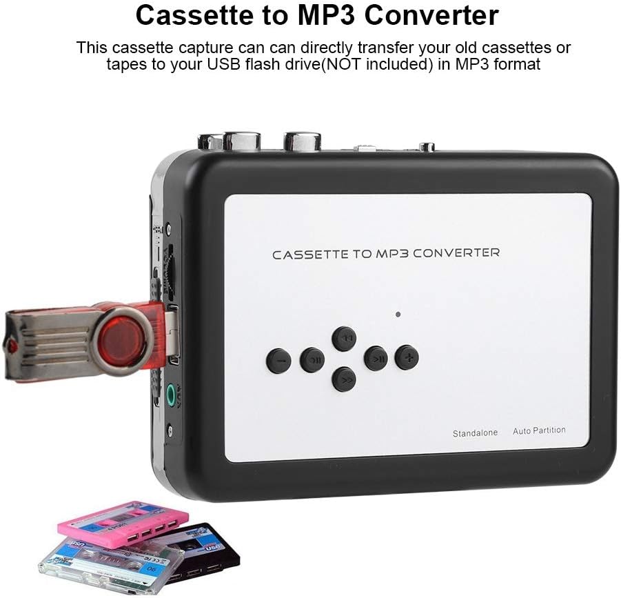 Hakeeta Cassette MP3 Cassette MP3 to Converter USB Player from Tapes to Converter Compatible with PC, Computer, Laptop