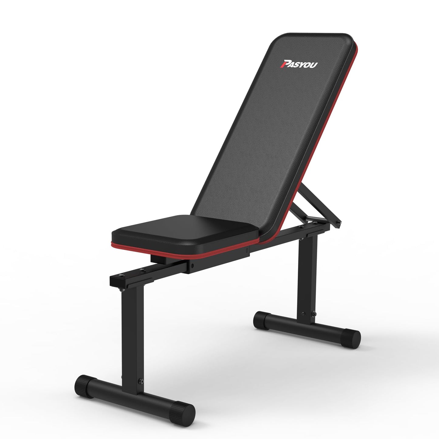 PASYOU Adjustable Flat Weight Bench, Foldable Bench Press for Home Gym, Multi-Angle Incline Workout Bench for Full Body Strength Training with 660LB Capacity, Free-Assembly Dual-Frame, PB200