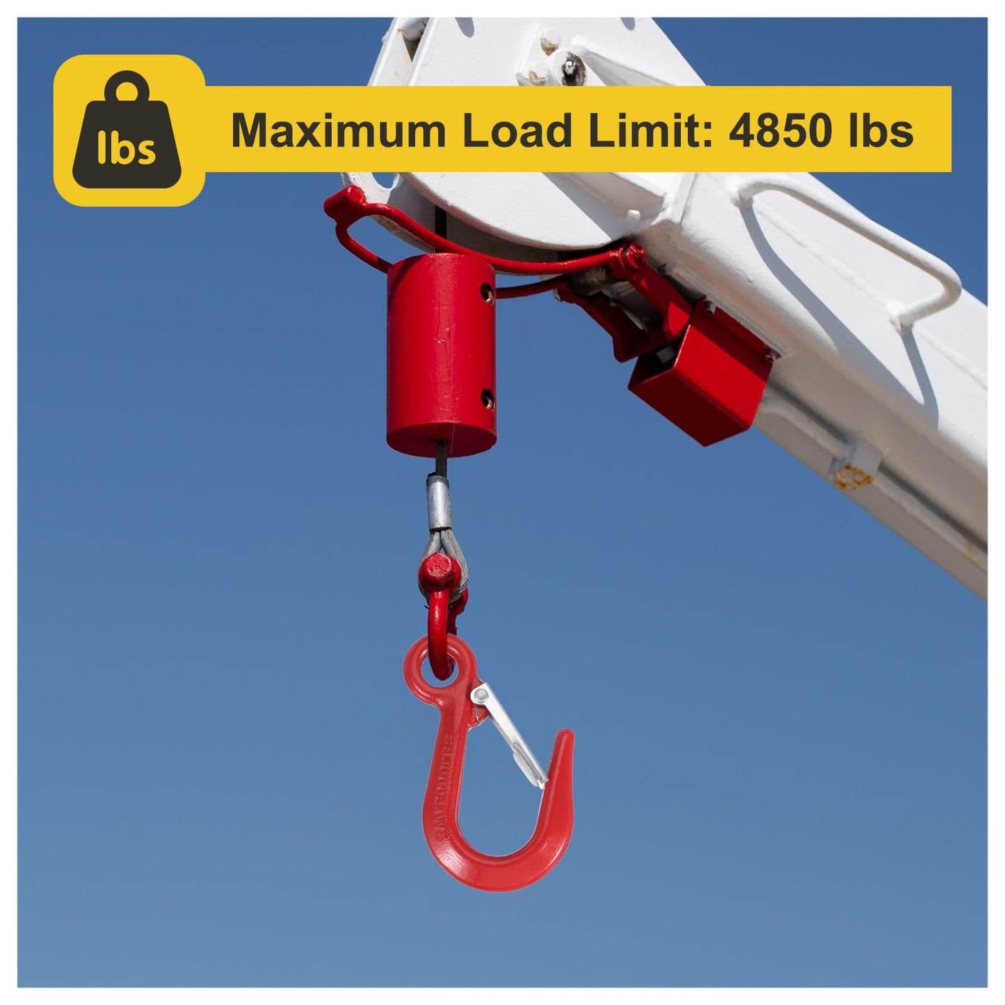 PATIKIL Crane Hook, 2.2T Alloy Steel Grab Safety Hook Eye Lifting Hook for Factory Lifting Construction Engineering Port Transportation, 4850 lbs Load, Red
