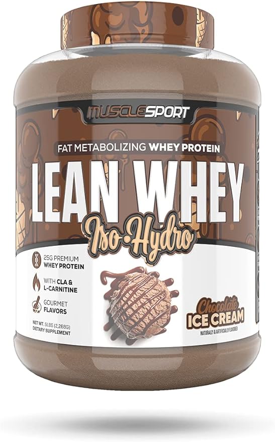 Musclesport Lean Whey Revolution??Protein Powder - Whey Protein Isolate - Low Calorie, Low Carb, Low Fat, Incredible Flavors - 25g Protein per Scoop - 5lb Chocolate Ice Cream