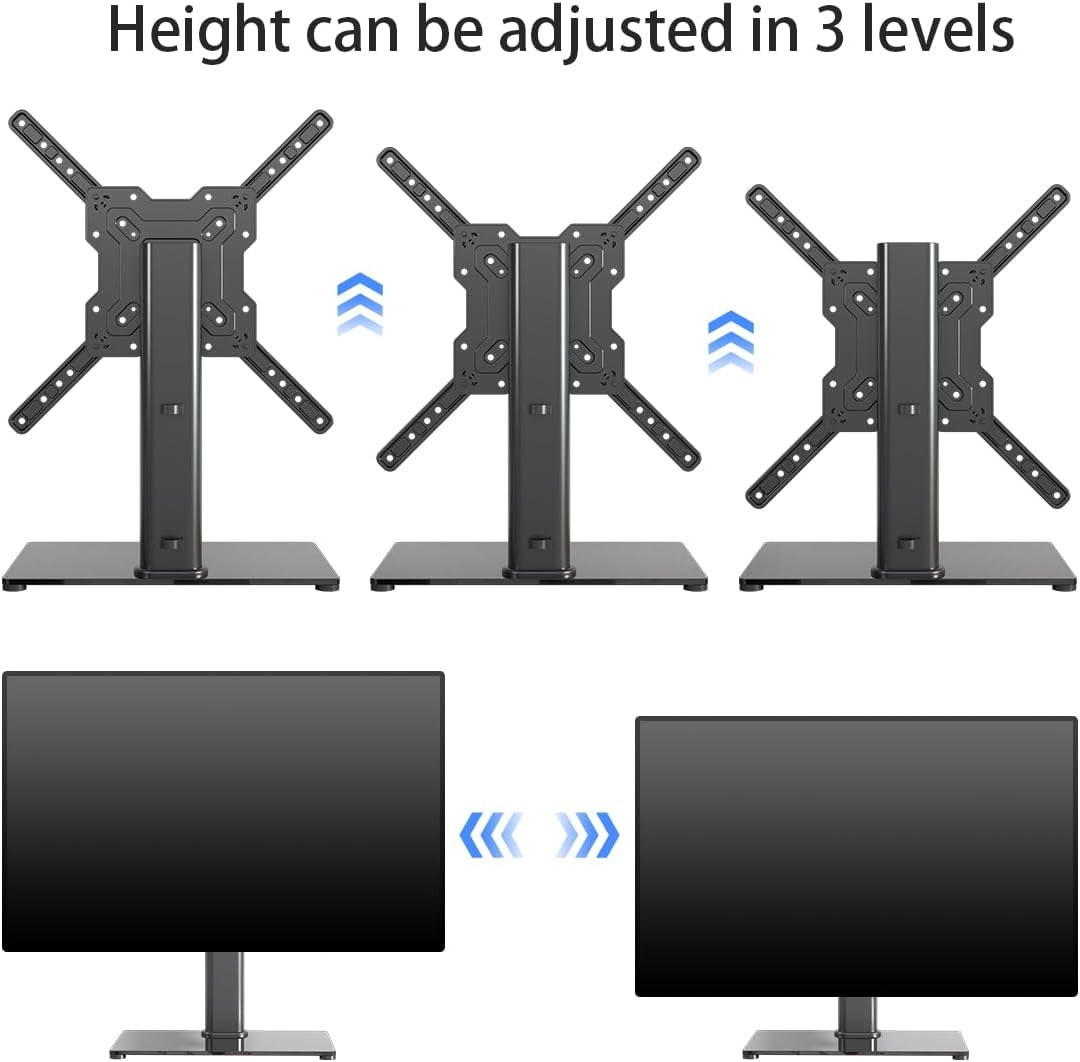 XINLEI 17-55 Inch 88lbs 400x400mm, TS102 Universal TV Stand Base, Table Top TV Stand for LCD/LED TVs, Height Adjustable