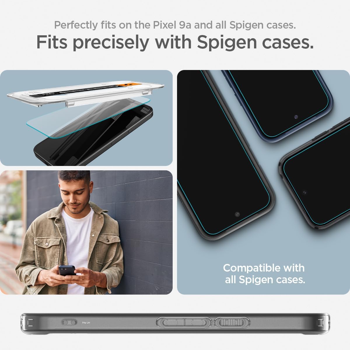9a 2 Pack Spigen Tempered Glass Screen Protector [GlasTR EZ FIT] designed for Pixel