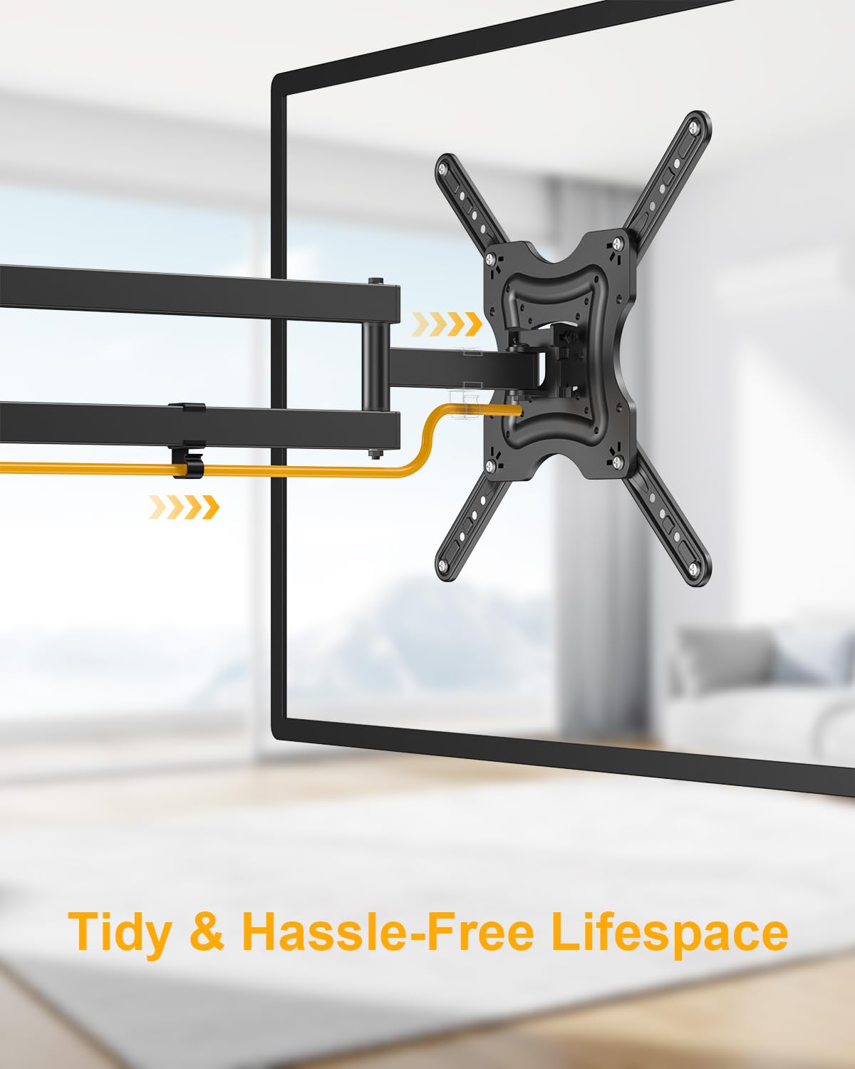 XVCAS 19-55 Inch 400X400 mm, 66 lbs Full Motion TV Wall Mount,vesa Monitor Mount Tv Brackets for LED LCD Flat Curved