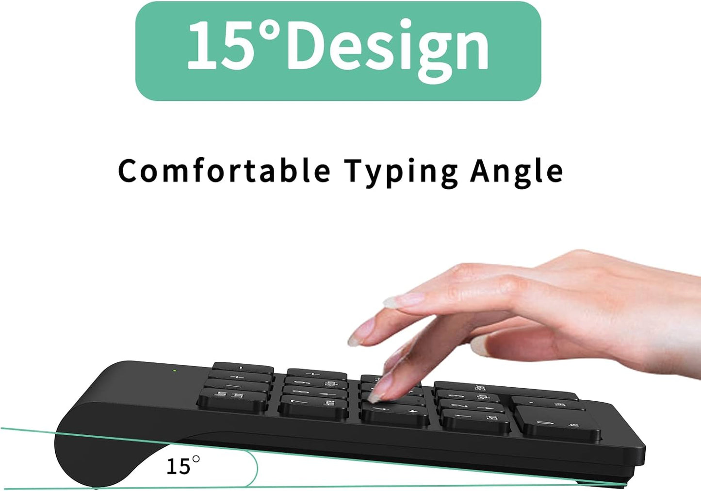 cimetech 2.4G 18 Wireless Number Pad, Numeric Keypad Numpad with USB Receiver, Keys Portable Mini Keyboard for Laptop