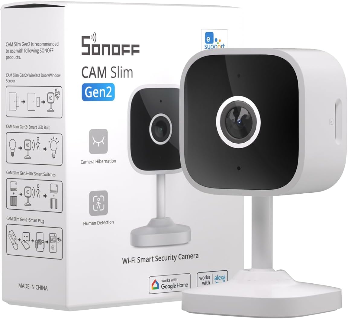 SONOFF CAM-S2 Smart Security Camera, Indoor HD Dog-Camera, Motion Detection for Baby and Pet Monitor