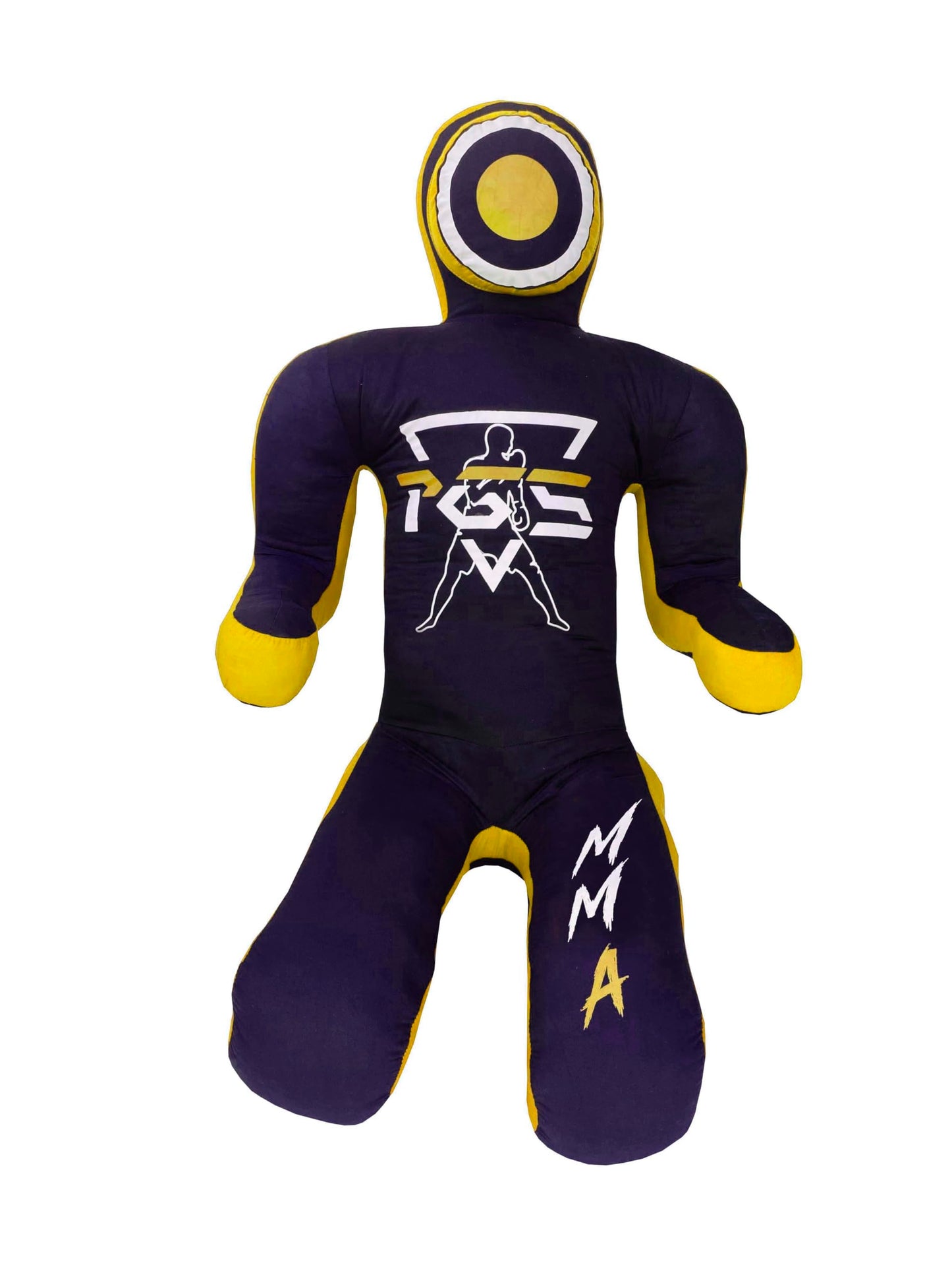 PGS Grappling Dummy for Wrestling Brazilian Jiu Jitus MMA Punching Bag Judo Karate Practice Martial Arts Training Boxing Self Defense Dummy – UNFILLED (Black Yellow, 6FT (70 Inches))