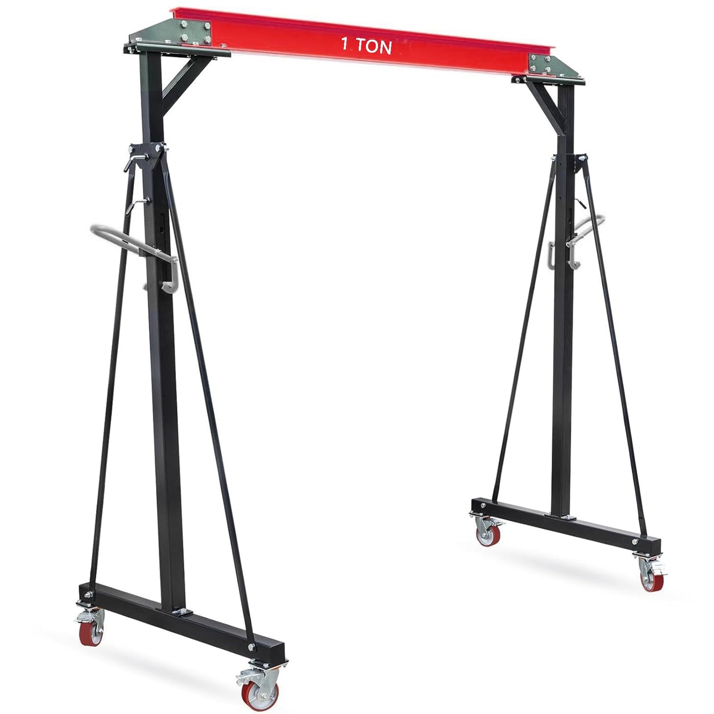 Gantry Crane, 2200 LBS Adjustable Gantry Crane, 1 Ton Shop Cranes Lift Hoist with 8-12 ft Adjustable Height for Warehouse & Factory