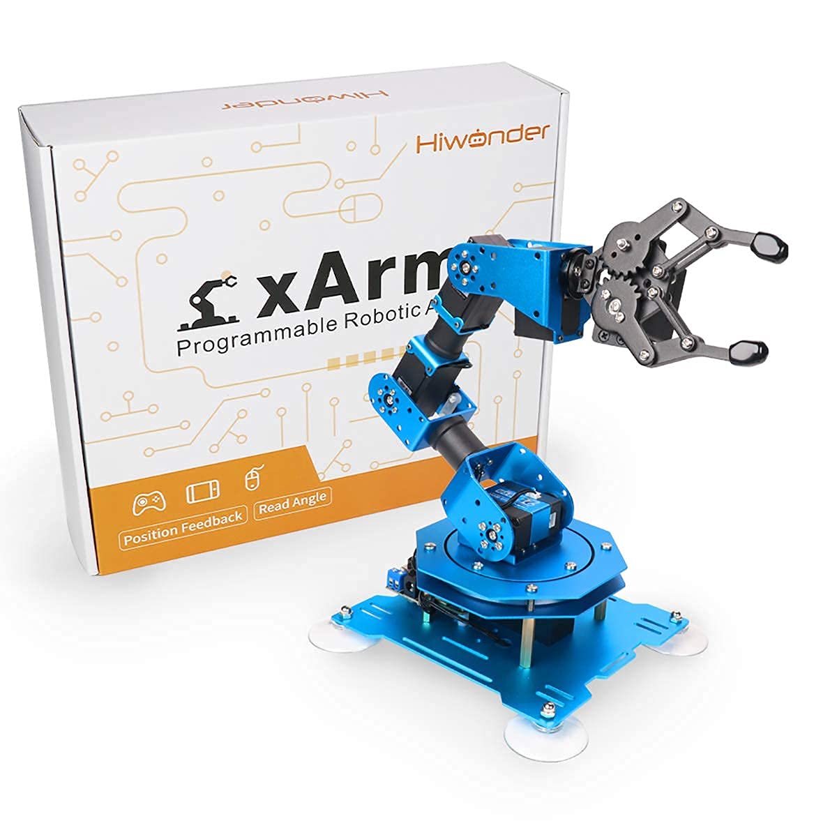 LewanSoul Hiwonder-xArm1S Programming Desktop Robotic Arm with Powerful and Robust Intelligent Bus Servos Featuring Position and Voltage Feedback (Unassembled)
