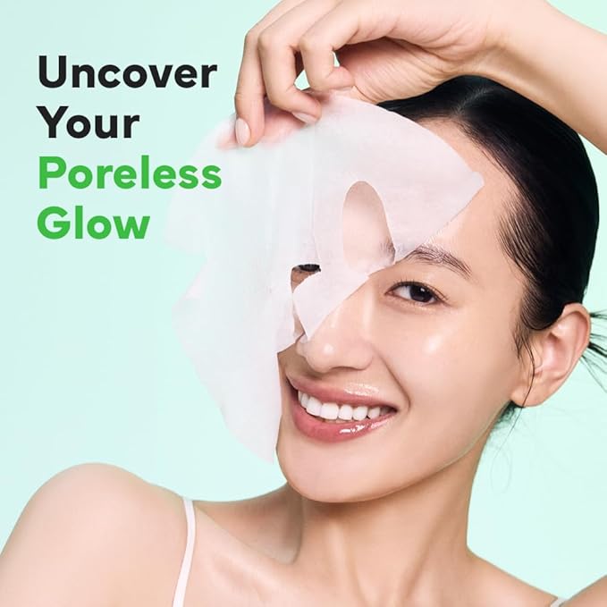SAM?™U PH Sensitive Pore Fit Face Mask ??Pore Tightening & Exfoliating Vegan Sheet Mask with AHA, BHA, PHA, LHA, Texture Refining, Travel-Friendly Korean Skincare (5 Sheets)