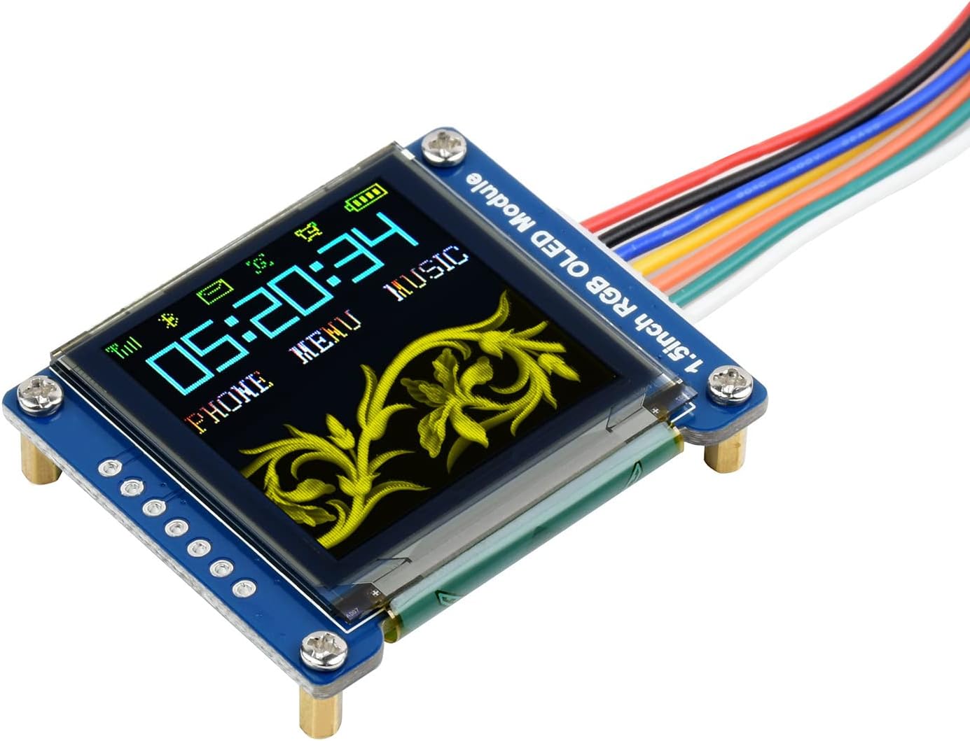 waveshare 1.5inch 128x128 16-bit (65K Communicating RGB OLED Display Module Pixels High Color Colors) with Embedded