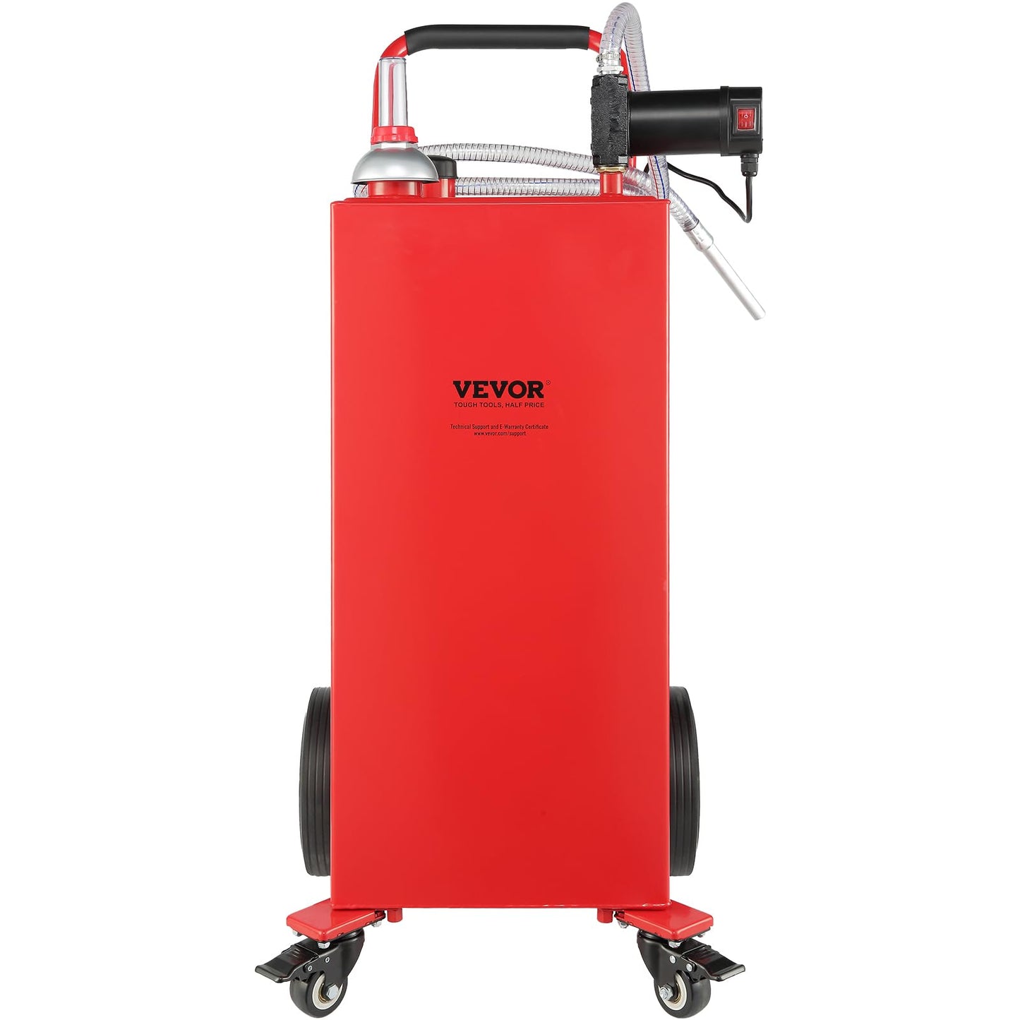 VEVOR 30 Gallon Diesel Caddy, 23.5 L/min, 180W Portable Storage Tank Container with Electric Pump Wheels, Diesel Transfer Storage Tank for Fueling