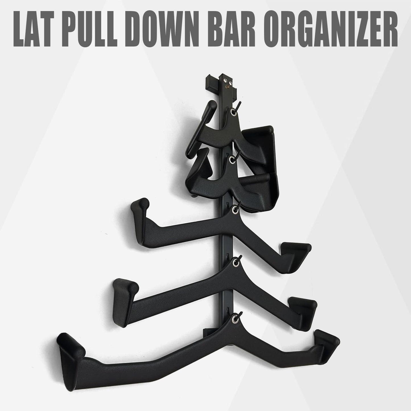 BLUSLM Wall Mounted Lat Pull Down Bar Organizer with Hooks, Home Gym Storage Rack for Lat Pulldown Attachments, Cable Attachments Rack for Gym Accessories (Cable Attachment Rack1)