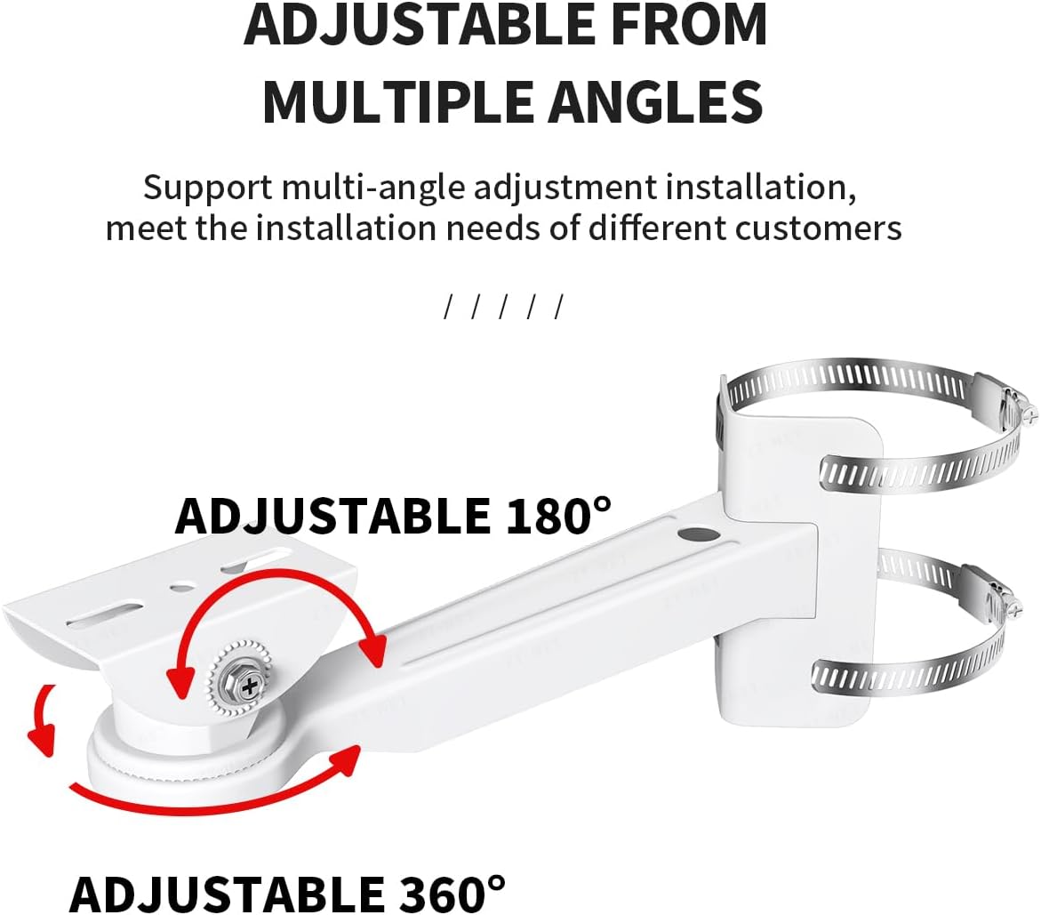 ZT-NET Security Camera Mount Corner Pole Mounting Bracket Universal Heavy-Duty Adjustable Holder for CCTV Cameras