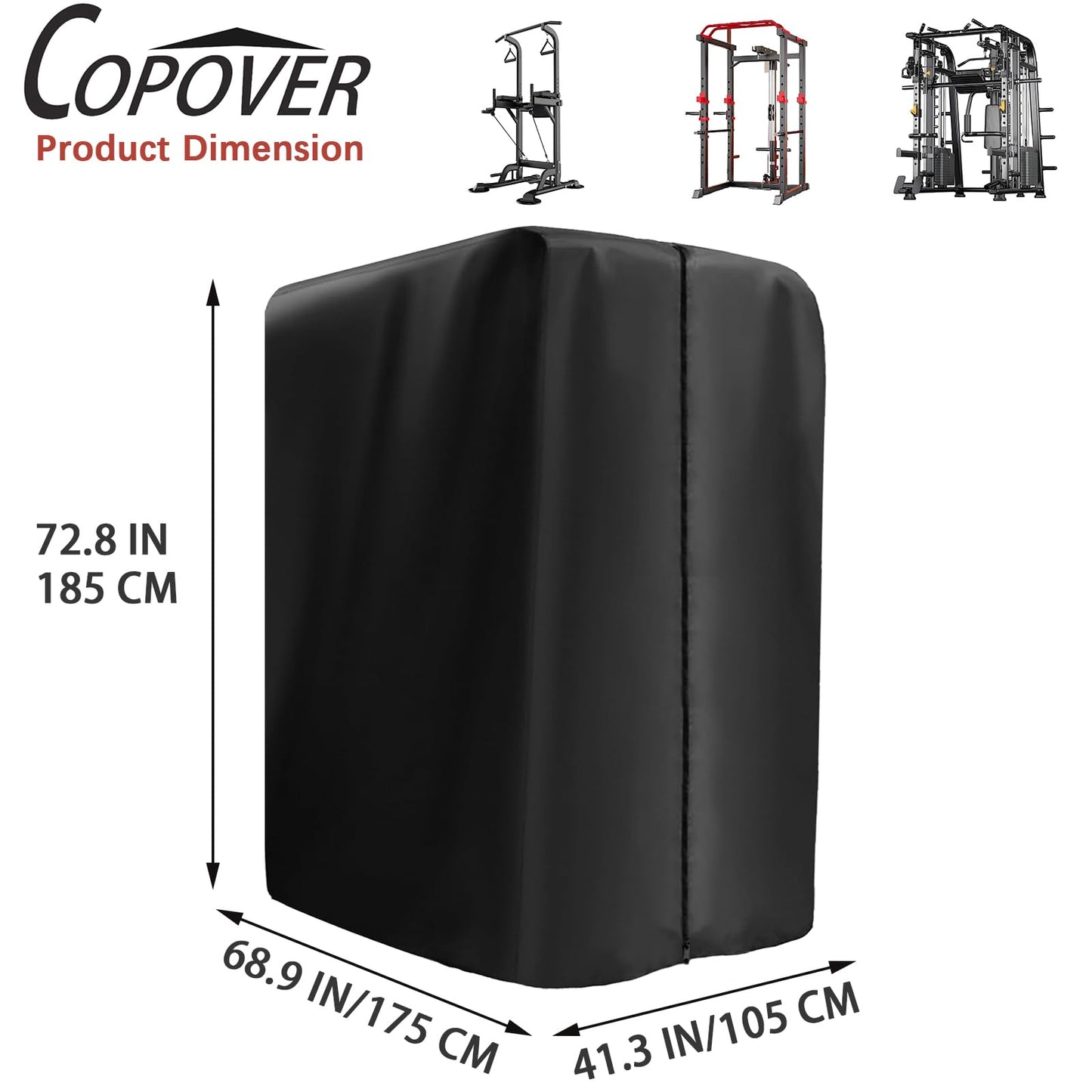 Protective Cover for Home Gym Set, 420D Oxford Gym Rack Cover for Home Exercise Equipment Set, Workout Equipment Protective, UV protection, Waterproof, Dustproof for Indoor or Outdoor