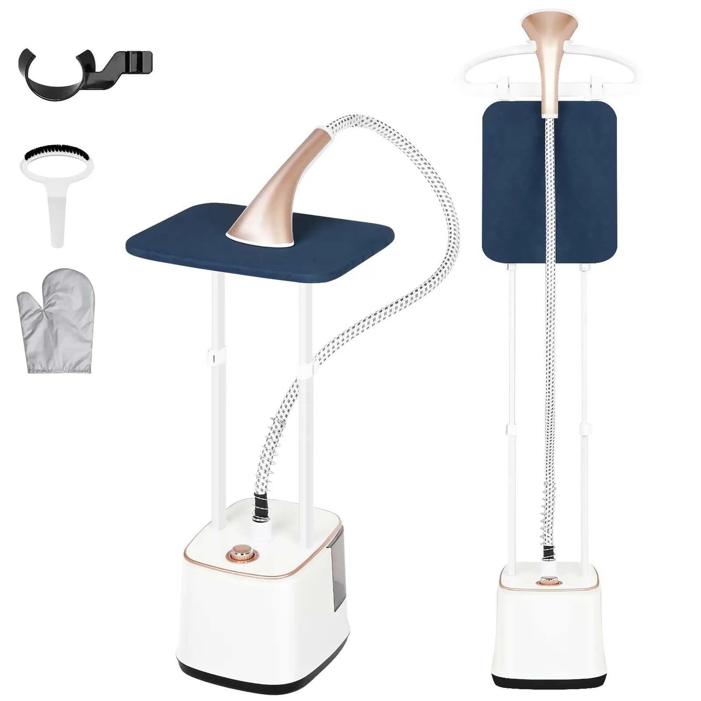 MOMOKOVA Steamer for Clothes, 2000W Standing Garment Steamer with 10 Steam Levels, 2.7L Water Tank for 90 Mins Continuous Steaming,2-in-1 Flat & Hanging Ironing (Pearl Gold)