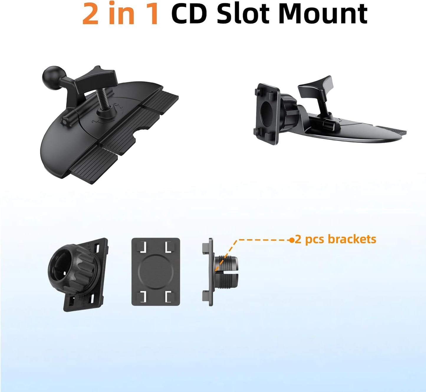 Epronic 17.2mm 7-10.26 inch Portable Car GPS Mount, Ball Adapter CD Slot for Phone Holder, Magnetic Mount, Compatible