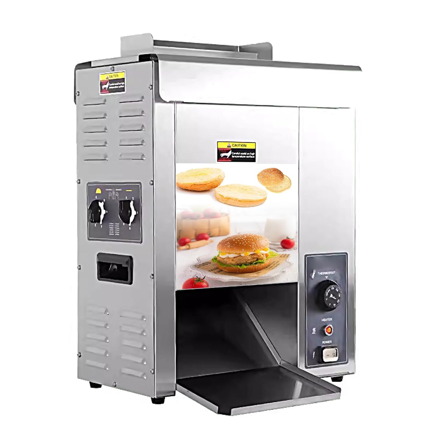 Kolice Commercial Fully Automatic Burger Machine, Electric Chain Type Toast/Bun/Bread Baking Heating Machine,Temperature Adjustable, Thickness Adjustable
