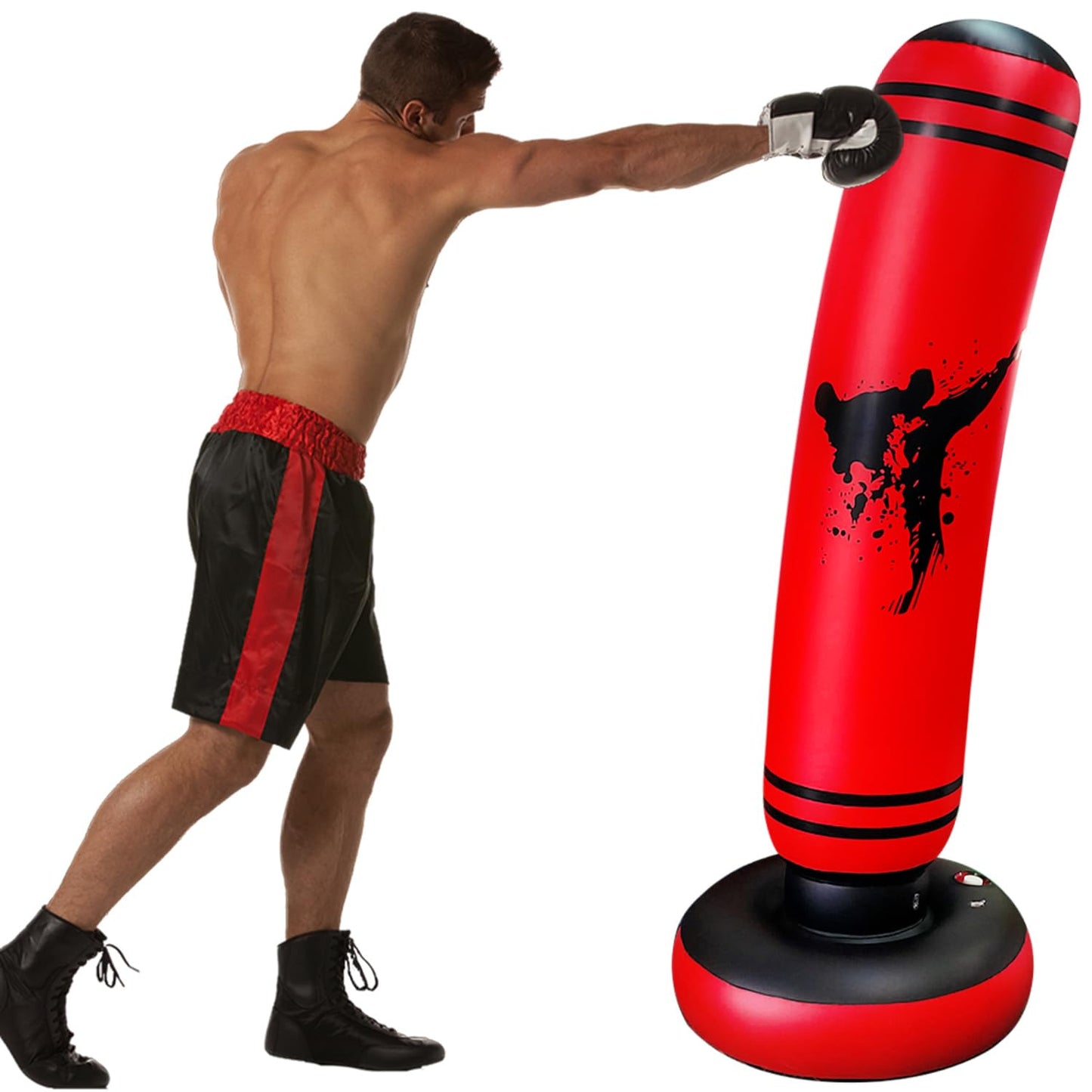 63 Inch Punching Bag Kid, Free Standing Boxing Bag for Kids,Inflatable Dummy, Inflatable Punching Bag, De-Stress Boxing Bag for Kids.