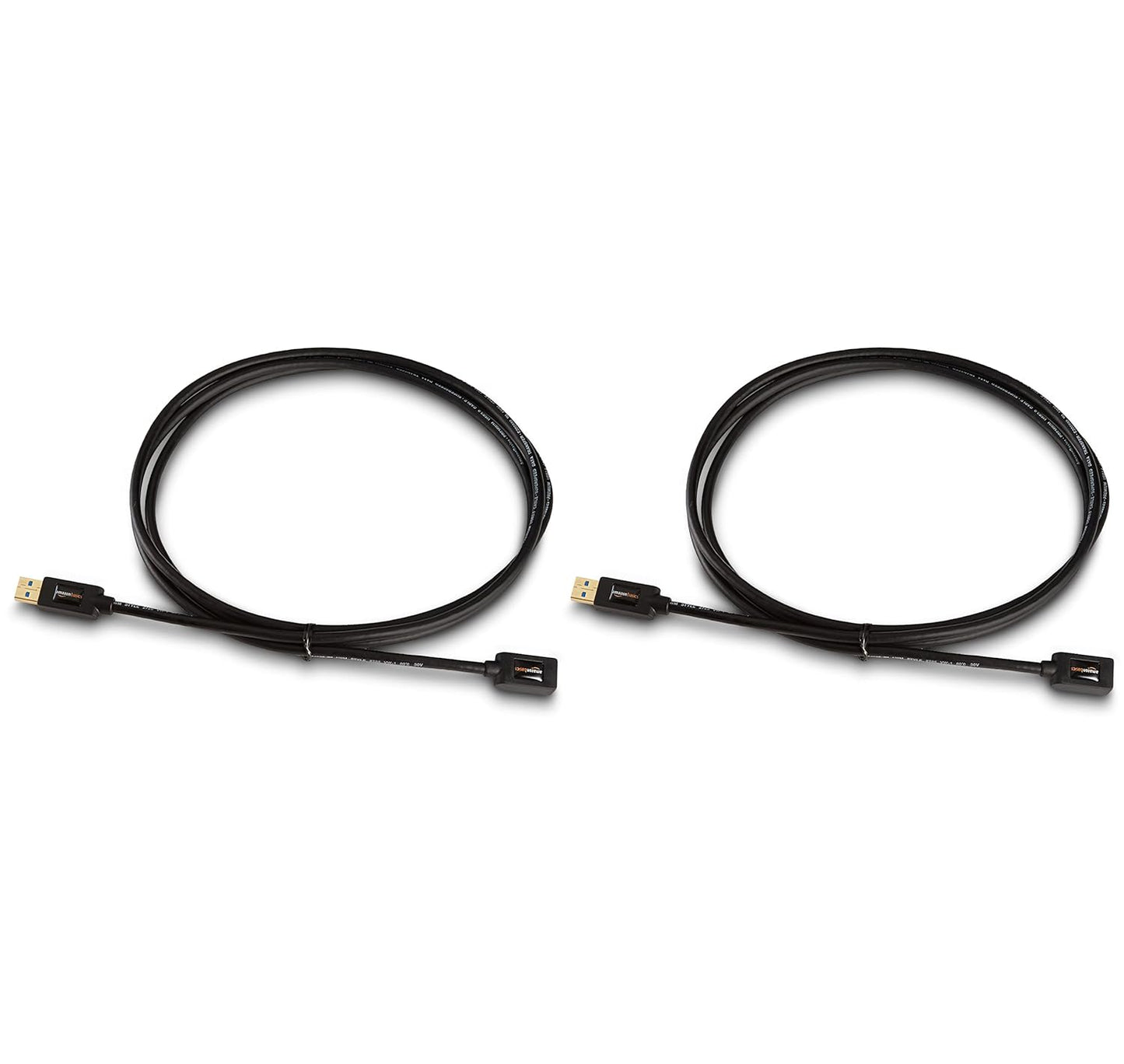 2-Pack 3.0 4.8Gbps 6 Amazon Basics USB Extension Cable, A-Male to A-Female, High-Speed, Gold-Plated Connectors, Foot