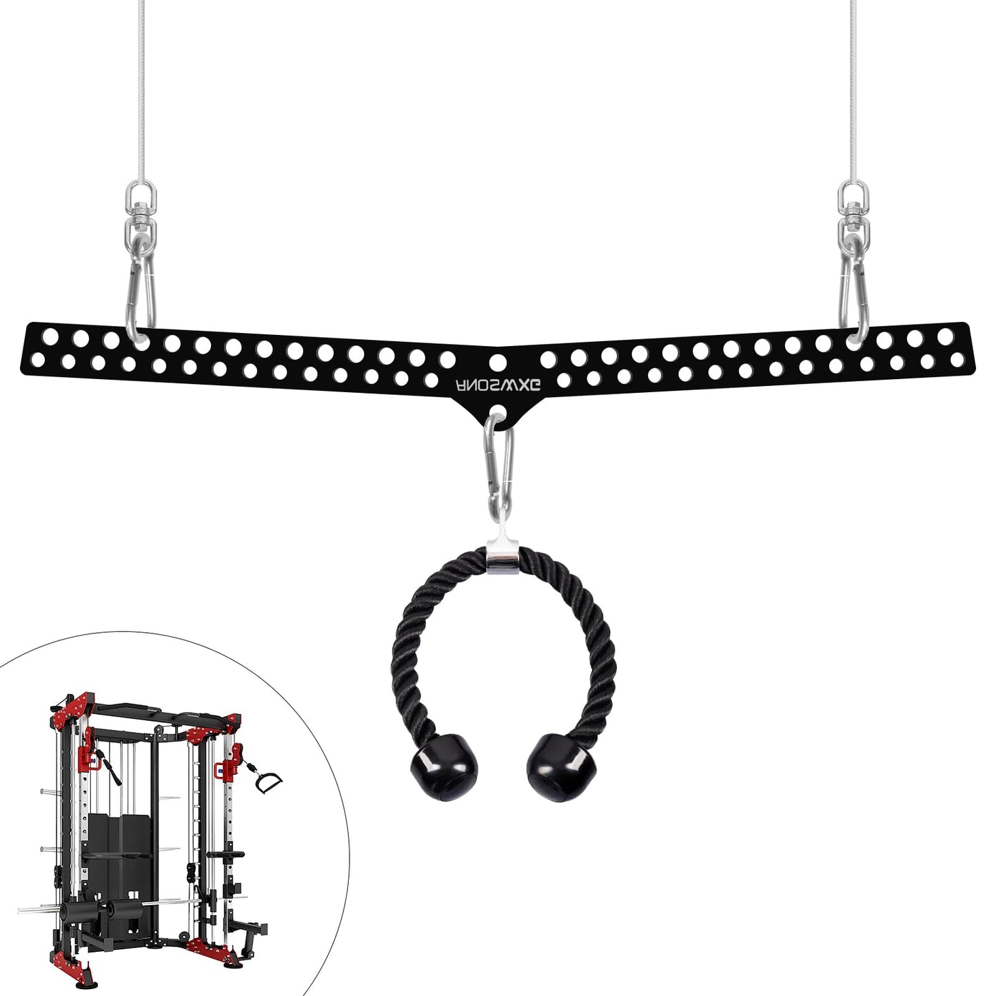 multi-grip lat pull down bar (Black, Large Size)