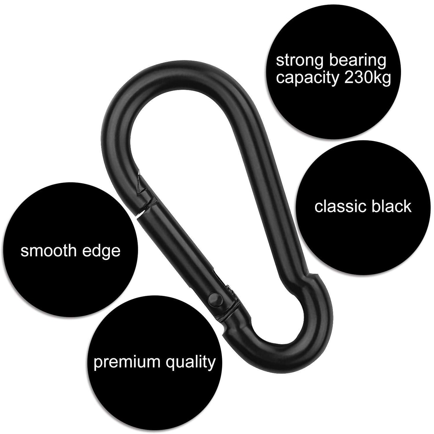 Acrux7 20 Pack 3.15 Inch Carabiner Clip Spring Snap Hook - Heavy Duty Quick Link Clip for Camping Hiking Traveling Outdoor Swing Gym
