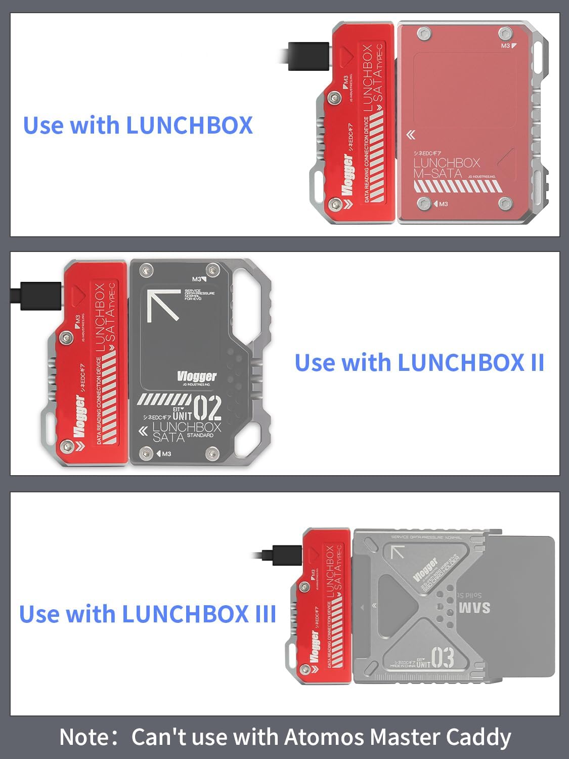 MUNYEAH 3.1, 2.5-inch SSD Card Reader, SATA to Type-C USB Compatible with Lunchbox SATA Drives, Aluminum Case