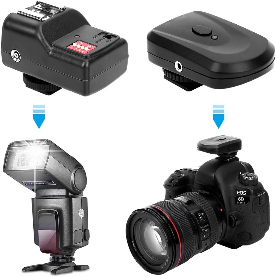 16 Set, 433MHZ 1 2 1 Shutter Release Transceiver Kit with Transmitter Receivers Sync Wire Cable for/for/for/