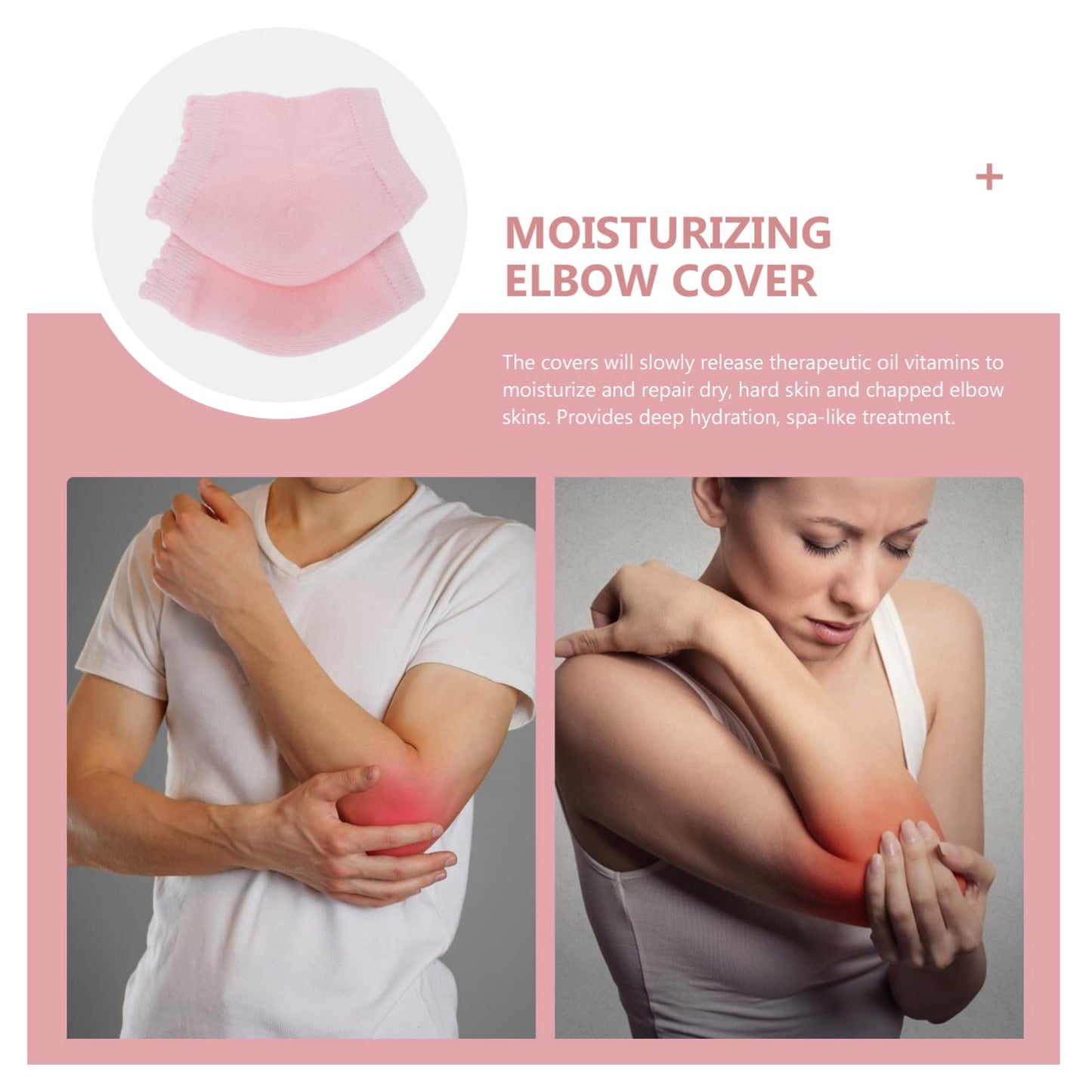 FOMIYES 2 Pairs Elbow Gel Covers Moisturizing Exfoliating Sleeves for Dry Cracked Skin, Stretchable and Breathable Elbow Protection
