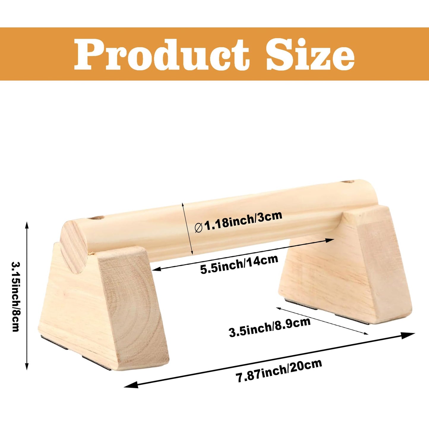 Wooden Parallettes Bars,2 PCS Wood Push Up Bar Calisthenics Equipment for Home,Pushup Handles for Men Strength Training,Calisthenics Bars, Non-Slip Base