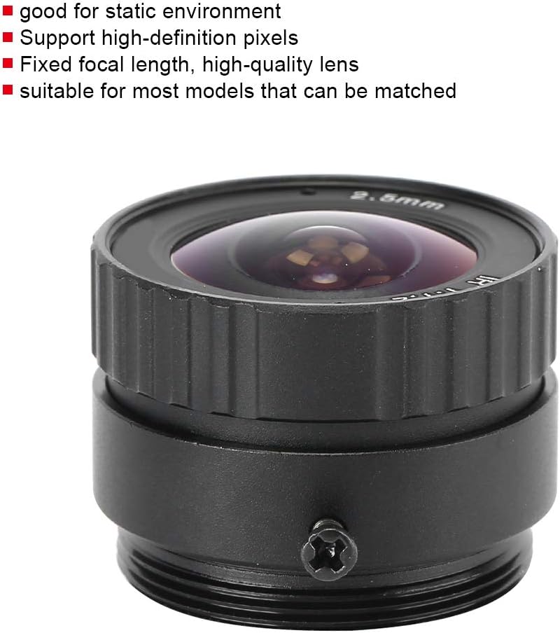 TEUOPIOE 2.5mm 3MP 2.5mm 3MP F1.2 1/2.5 Camera Lens, Definition HD CS Mount Focus Fixed CCTV Lens for Camera