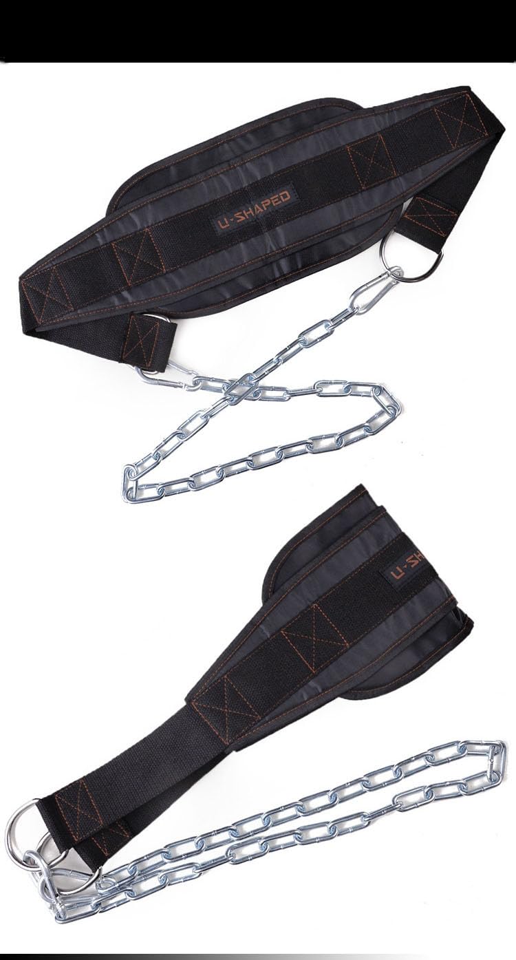 Weight Lifting Belt With Chain – Weighted Pull Up Belt Features a Sturdy Chain Design to Provide Core Support for High-Intensity Training like Squats, Deadlifts, and Pull-Ups, Stabilizing Your Lower Back and Reducing Injury Risks. Dip Belt Unisex Fit for