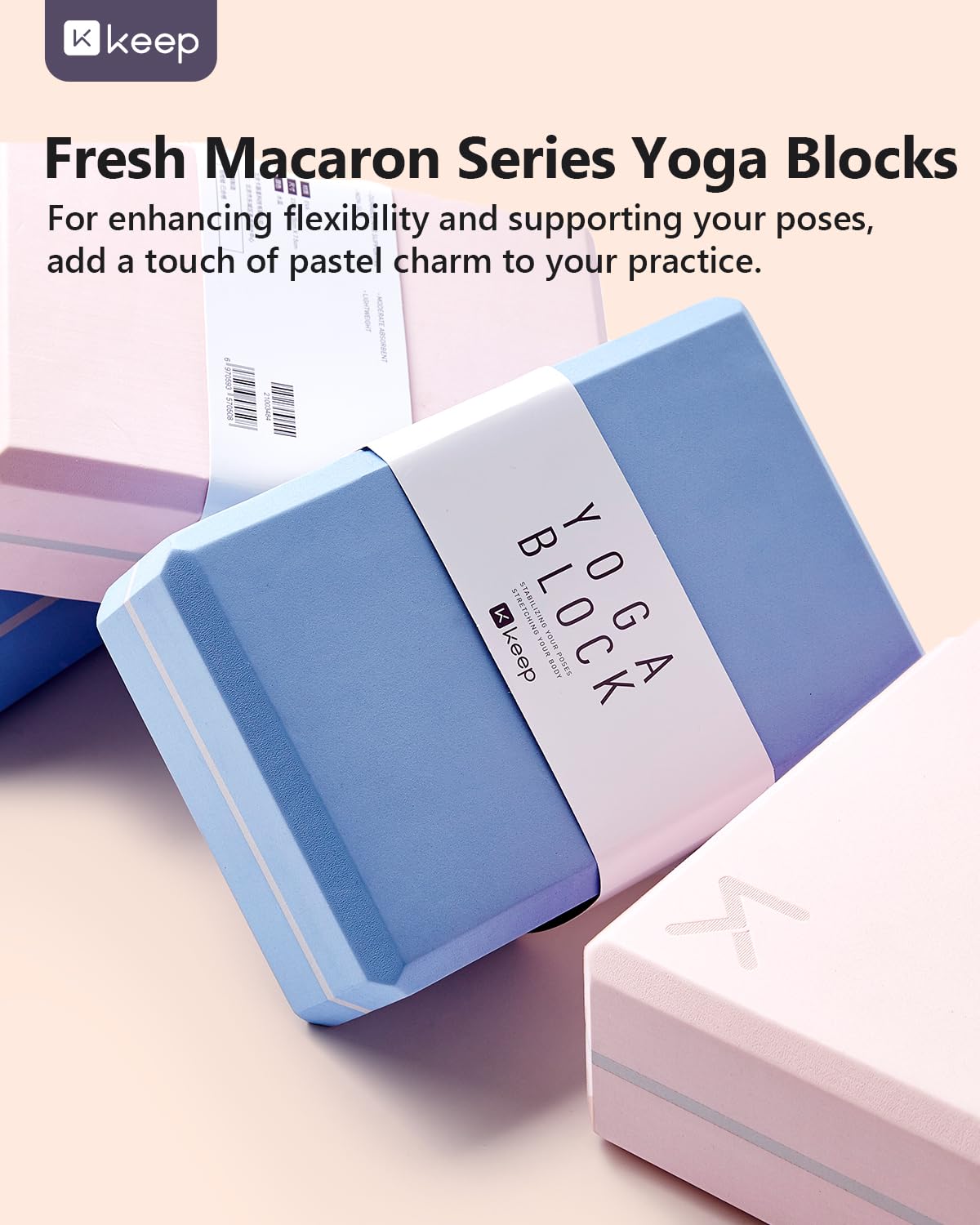 Yoga Block, High Density EVA Foam Blocks for Yoga, Pilates, Meditation, Aid Balance, Support and Deepen Poses - Non-Slip Lightweight Durable(2-Pack-Light blue)