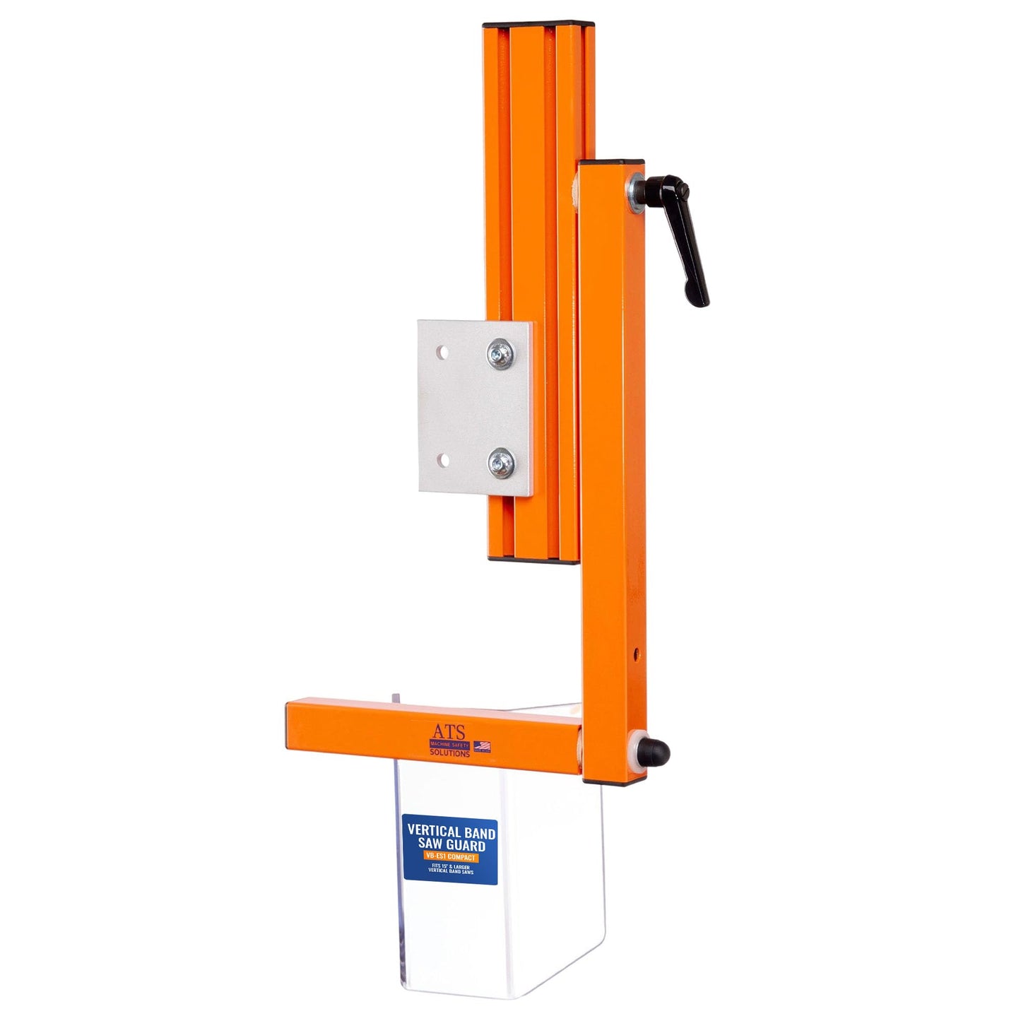 ATS VB-ES1 Vertical Band Saw Guard | High-Visibility Safety Shield for 15"+ Saws | Adjustable 7" Lexan & Aluminum Frame | Made in USA