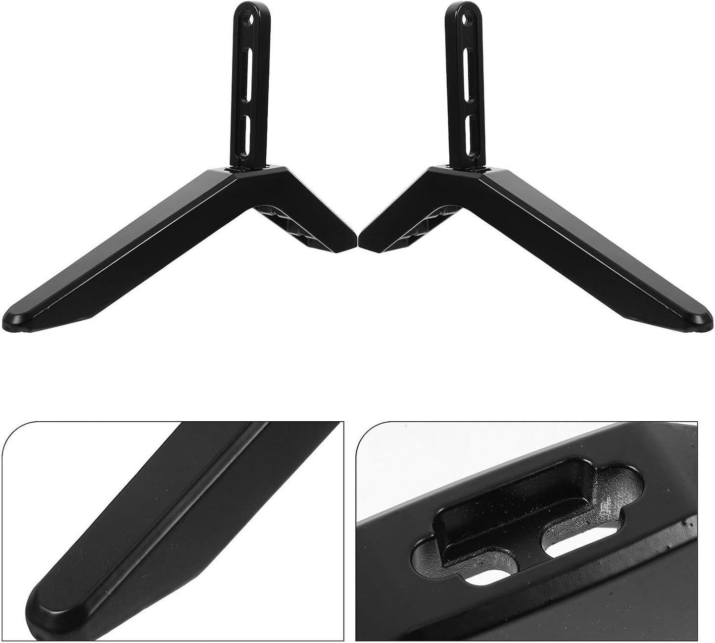 HAPINARY Universal Tv Stand Tabletop Mount Holder Adjustable Height Compatible with Flat Screen Tvs Grey Desktop