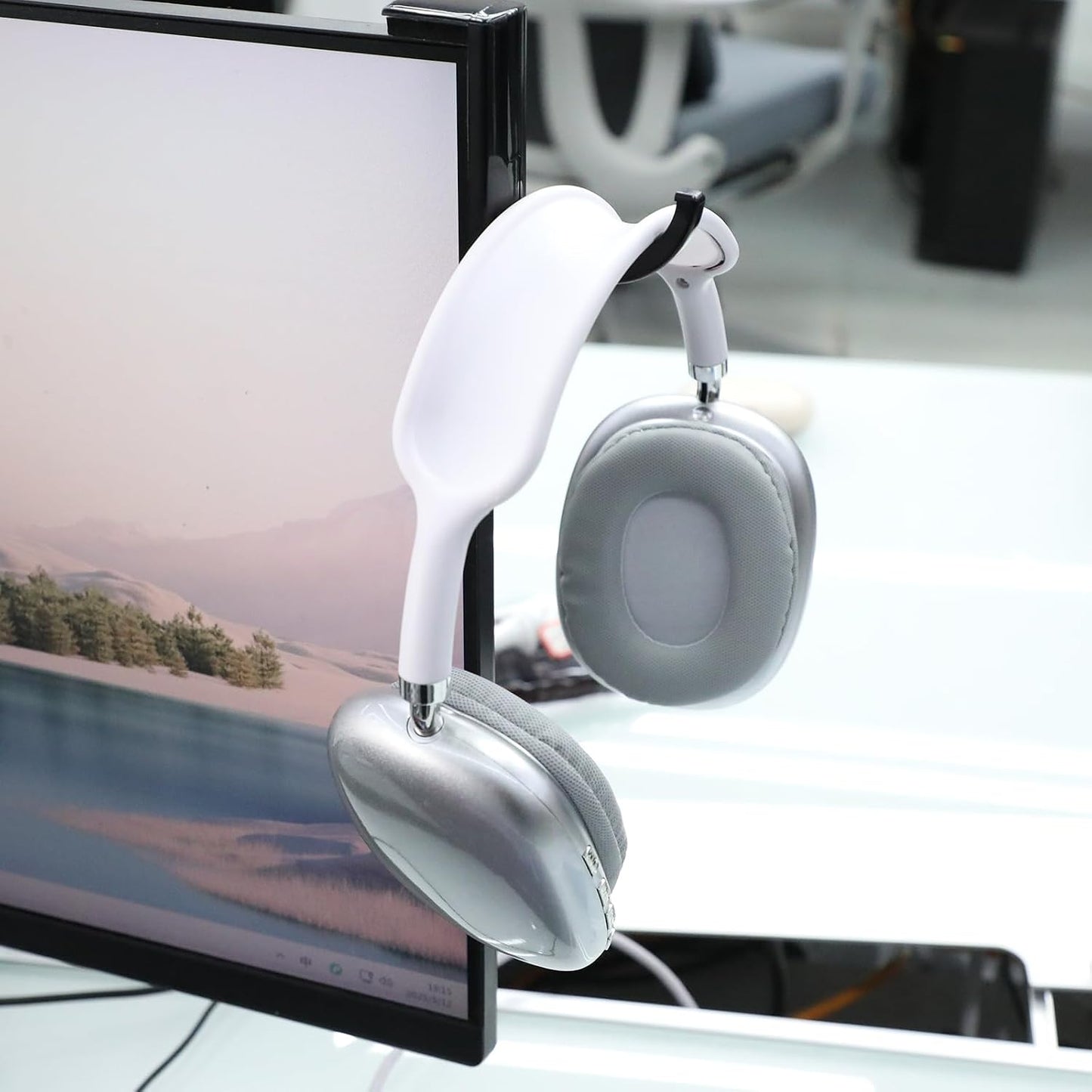 Xthrotsenk 2pcs Headset Monitor Headphone Stand Hook Holder Hanger Adhesive Gaming Earphones Hanger Stick-on Support