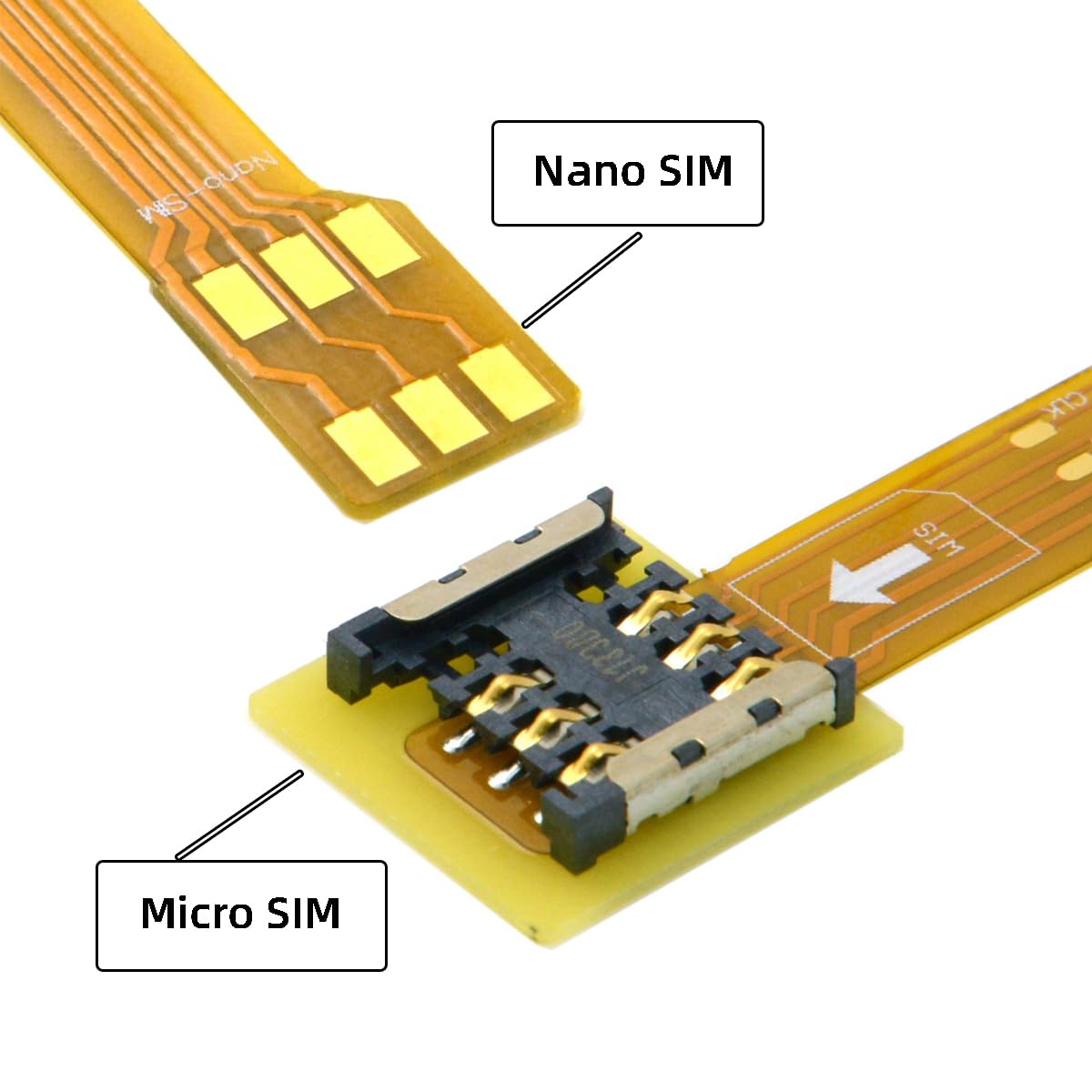 10cm chenyang Soft Flat FPC Cable Micro SIM Card to Nano SIM Kit Male to Female Extension Extender Cable