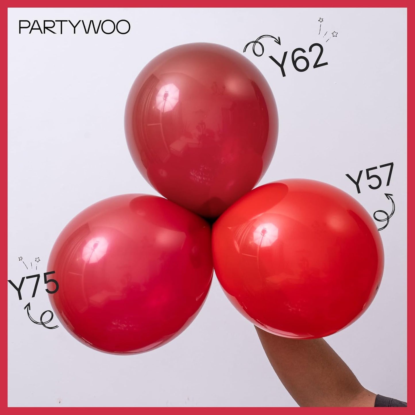 PartyWoo Burgundy Balloons - 100pcs Dark Red Balloon Arch Kit | 18", 12", 10", 5" Sizes for Celebrations