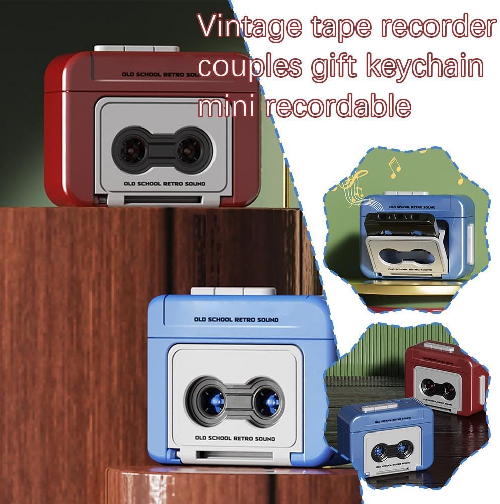 Generic Cassette Backpacks, Creative Mini Tape Recorder Keychain Portable Retro Recorder Keychain, Retro Player Pendant