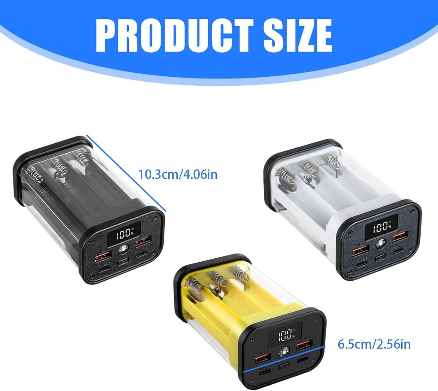 Generic 6 22.5W Slot Battery Power Bank Case, DIY Empty Charger Shell Kit, Removable Battery Holder for Secure Mobile