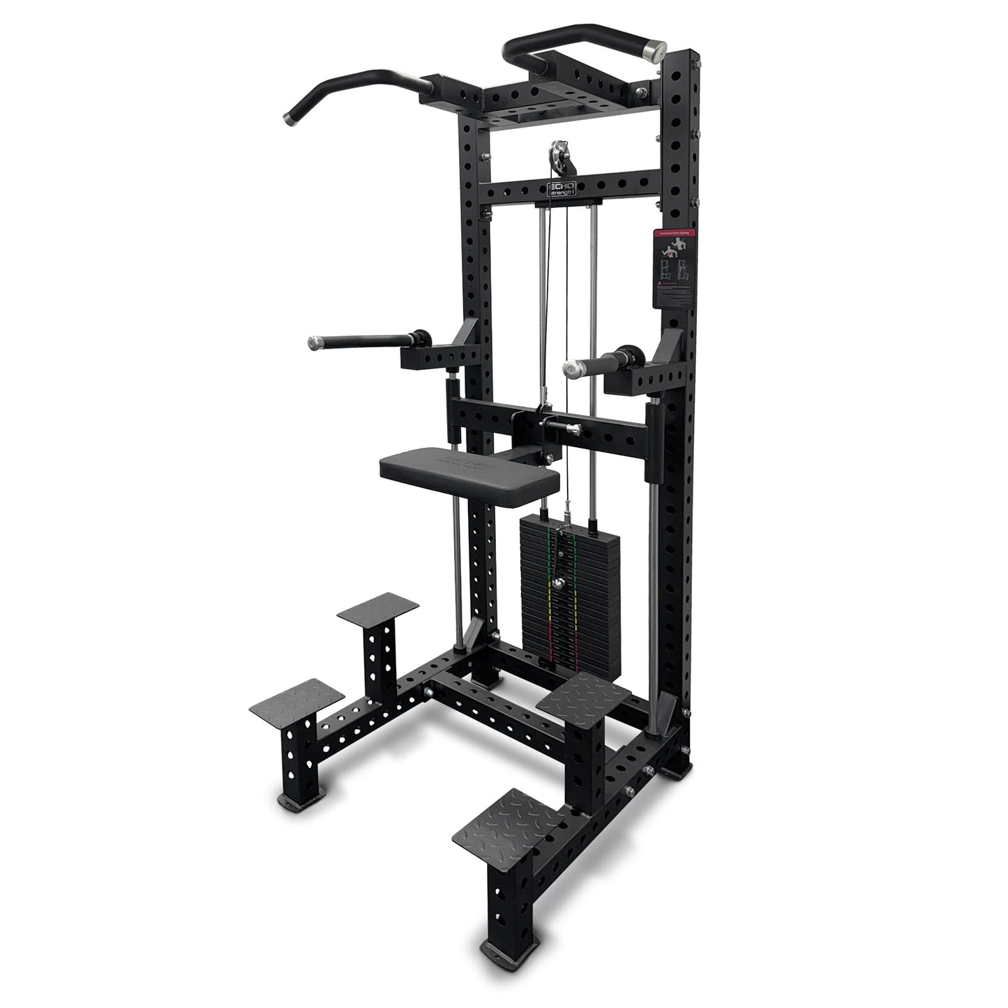 Commercial Dip & Chin Assist Machine with 220LBS Counterweight, Multi-Grip Chin Up Bar for Home Gym Pull Up Assist Station Upper Body Workout Equipment with Adjustable Handles